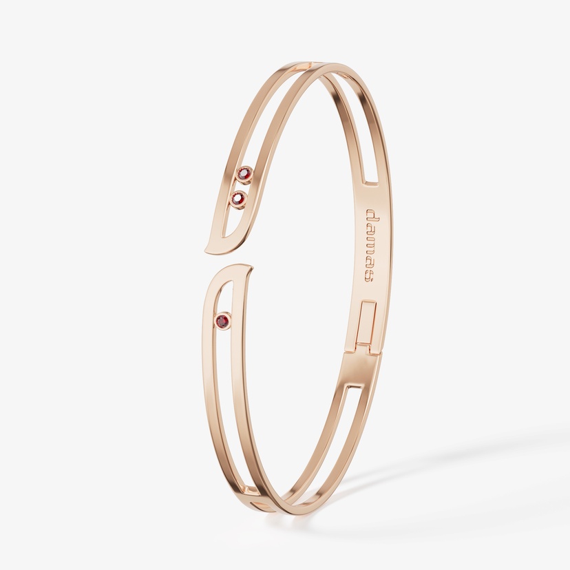 Brilliance 18k Rose Gold And Ruby Bangle