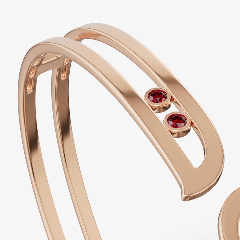 Brilliance 18k Rose Gold And Ruby Bangle