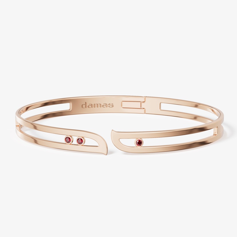 Brilliance 18k Rose Gold And Ruby Bangle