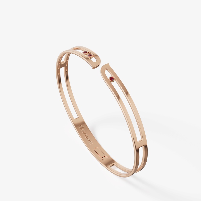 Brilliance 18k Rose Gold And Ruby Bangle