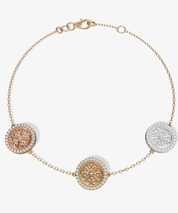 Lace Oria 18k Yellow White And Rose Gold Bracelet
