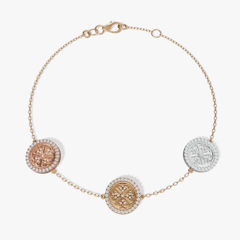 Lace Oria 18k Yellow White And Rose Gold Bracelet