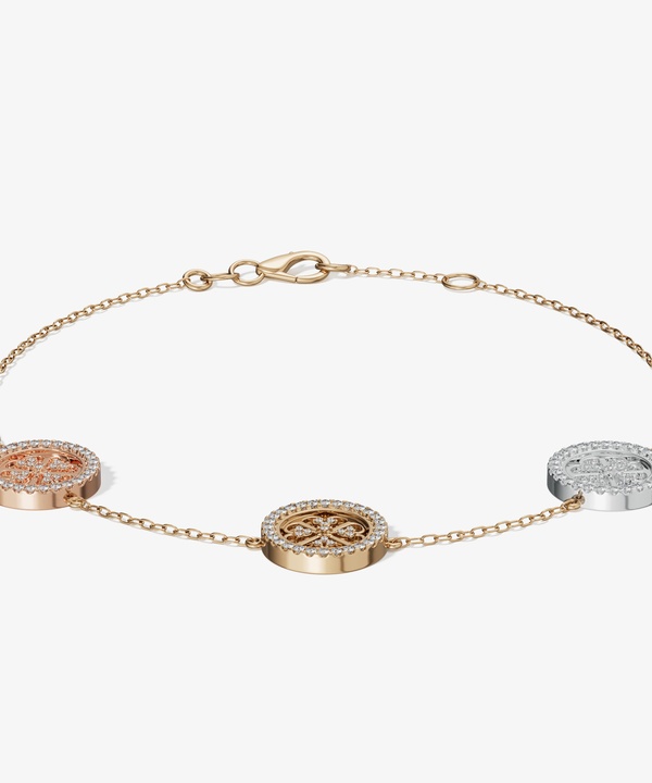 Lace Oria 18k Yellow White And Rose Gold Bracelet