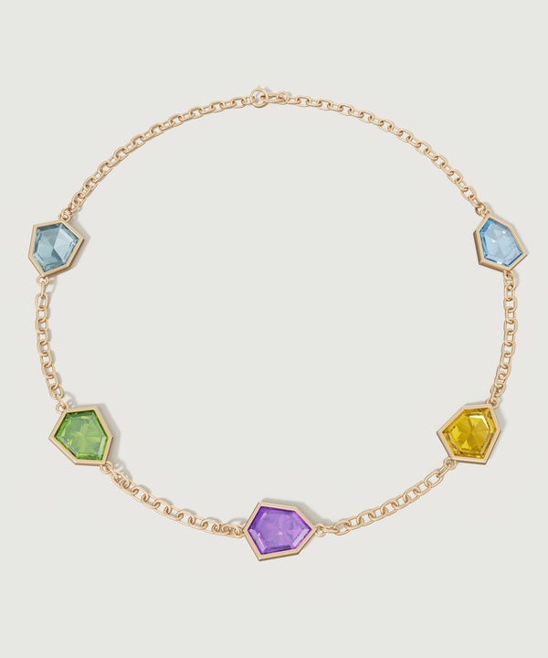 Spring 18k Yellow Gold Bracelet With Amethyst Citrine Peridot And London Blue Topaz
