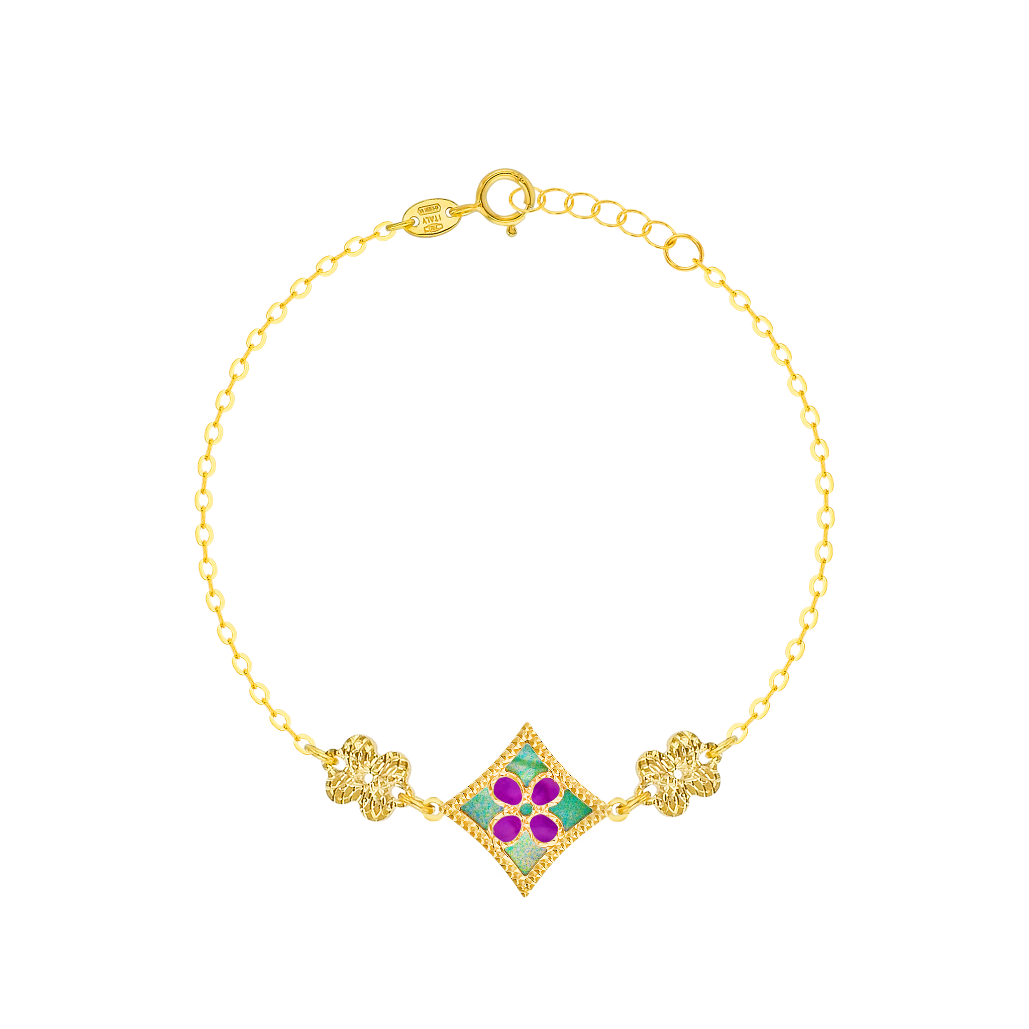 Versailles Large Garden Star Double Sided Bracelet In 18k Yellow Gold