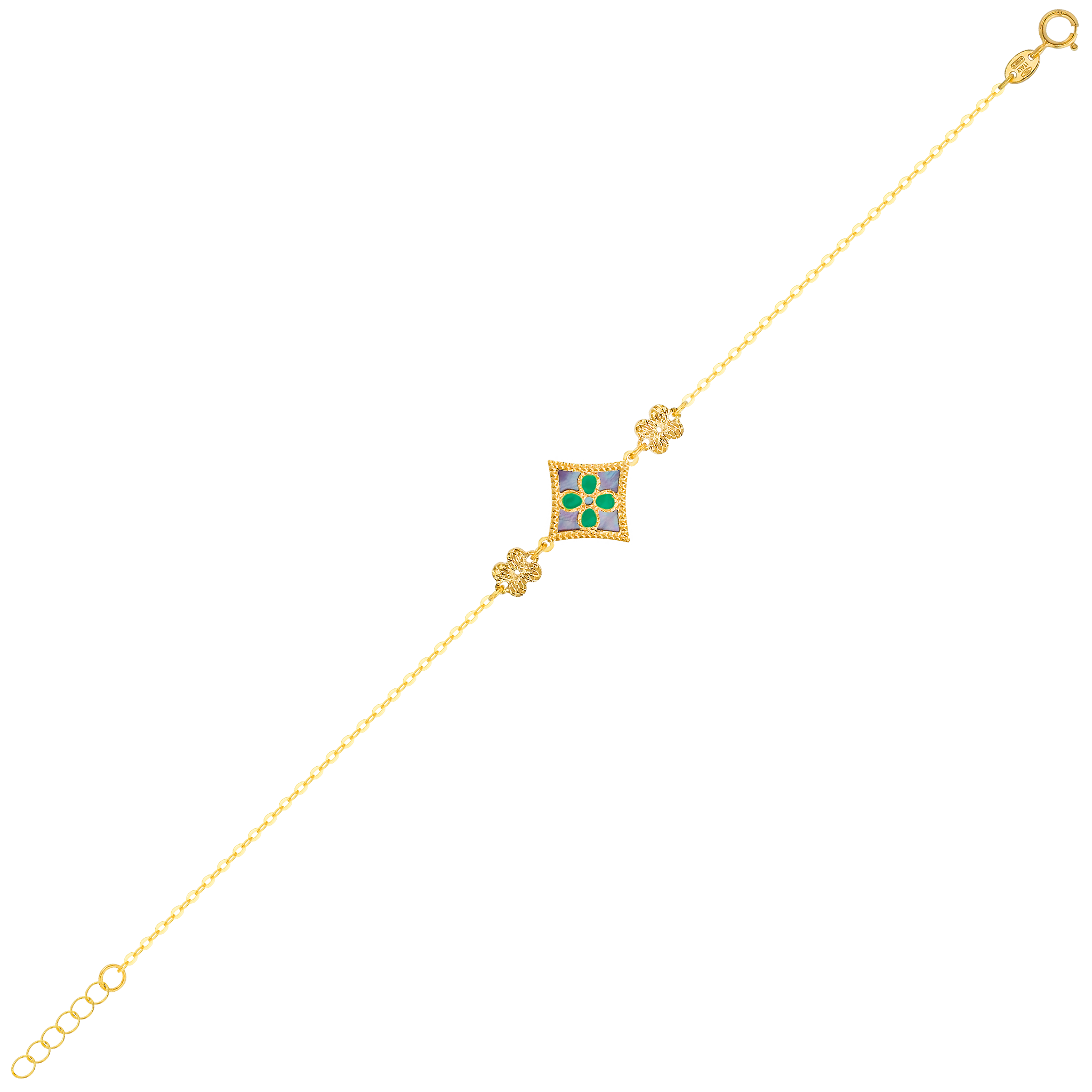 Versailles Large Garden Star Double Sided Bracelet In 18k Yellow Gold