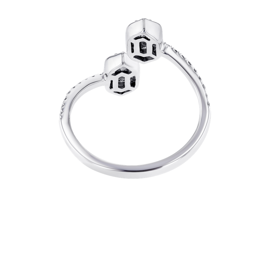 Palace Baguette Spiral Diamond Ring 18k White Gold