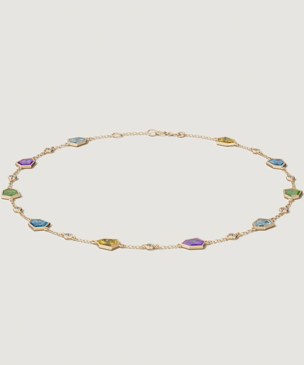 Spring 18k Yellow Gold Bracelet With Amethyst Citrine Peridot Swiss Blue Topaz London Blue Topaz And Diamond