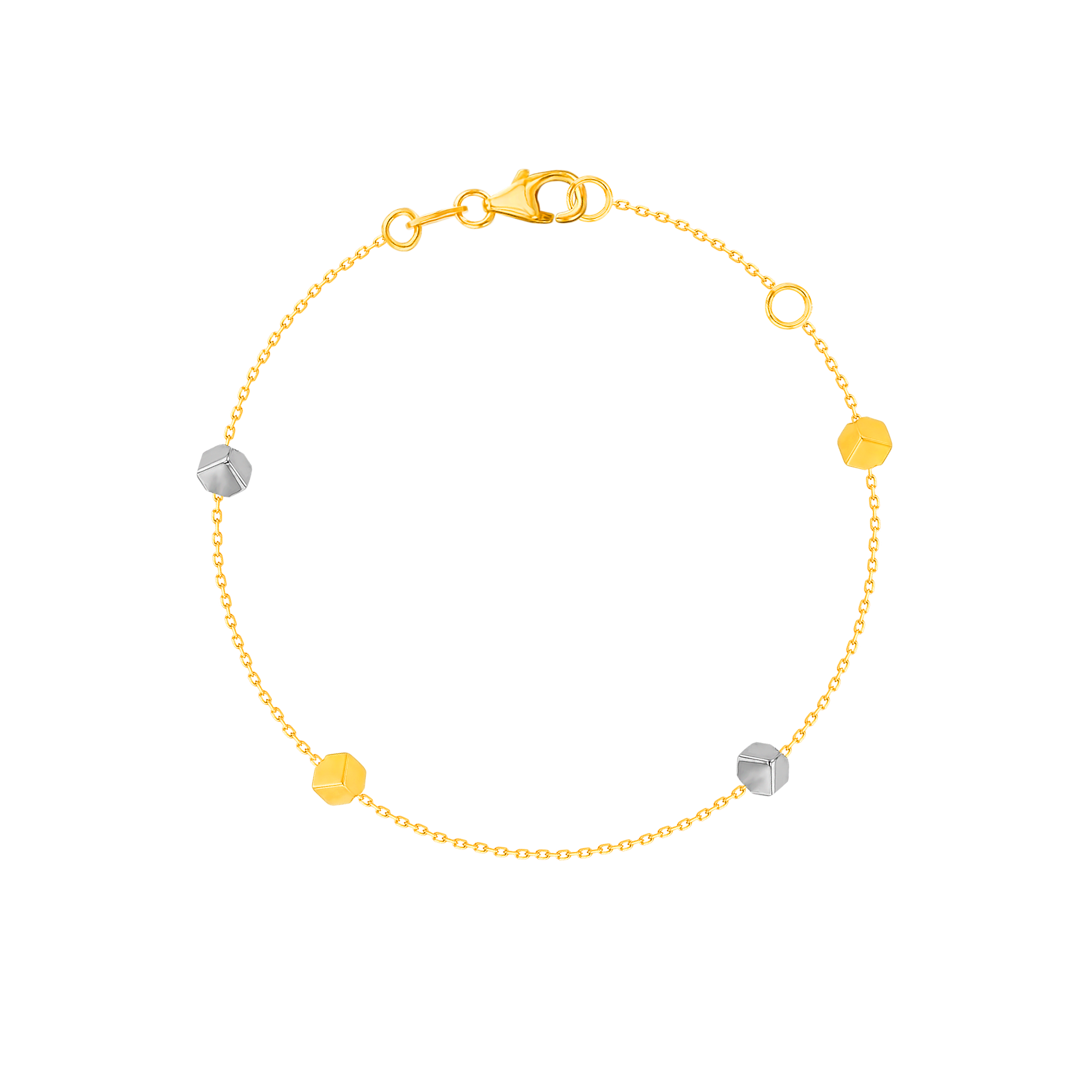 Cubes-1 Bracelet in 18K Yellow & White Gold