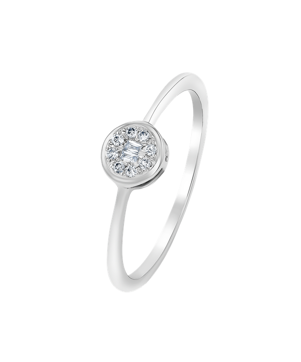 Onesixeight Round Shape Diamond Ring 18k White Gold