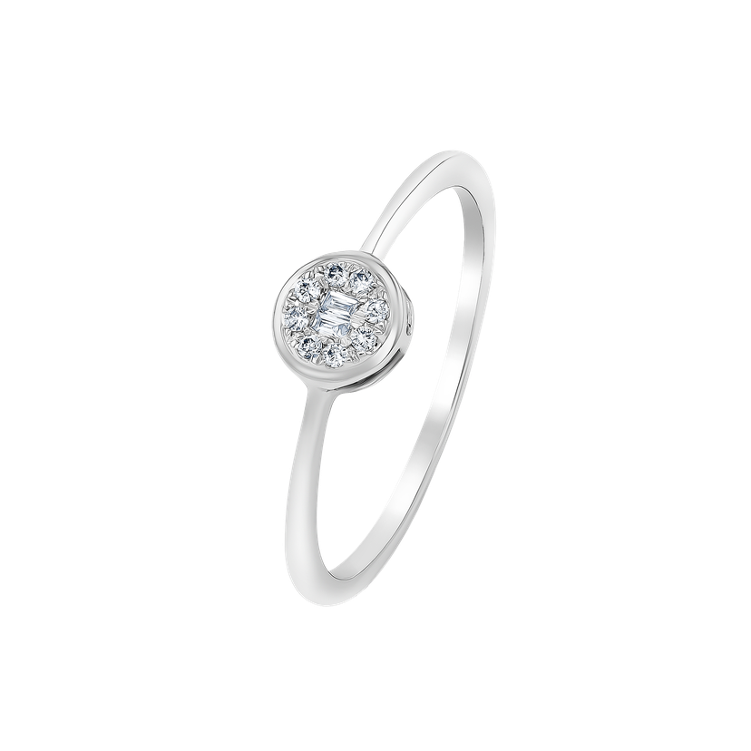 Onesixeight Round Shape Diamond Ring 18k White Gold