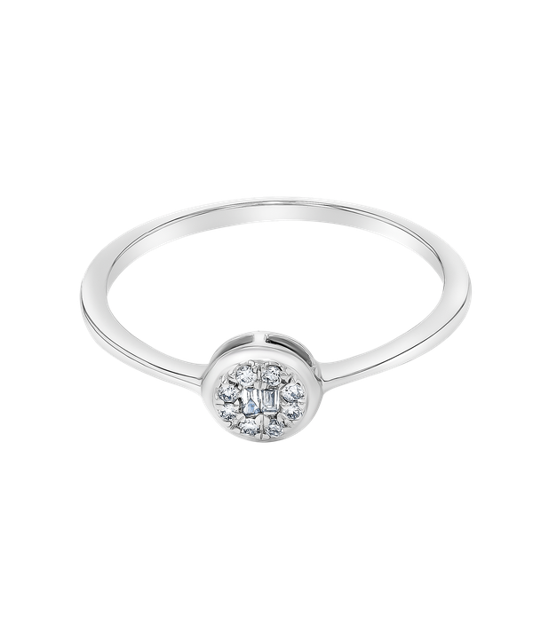 Onesixeight Round Shape Diamond Ring 18k White Gold