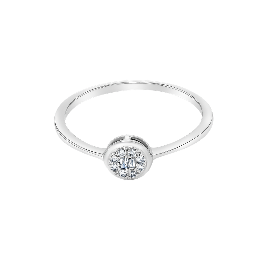 Onesixeight Round Shape Diamond Ring 18k White Gold