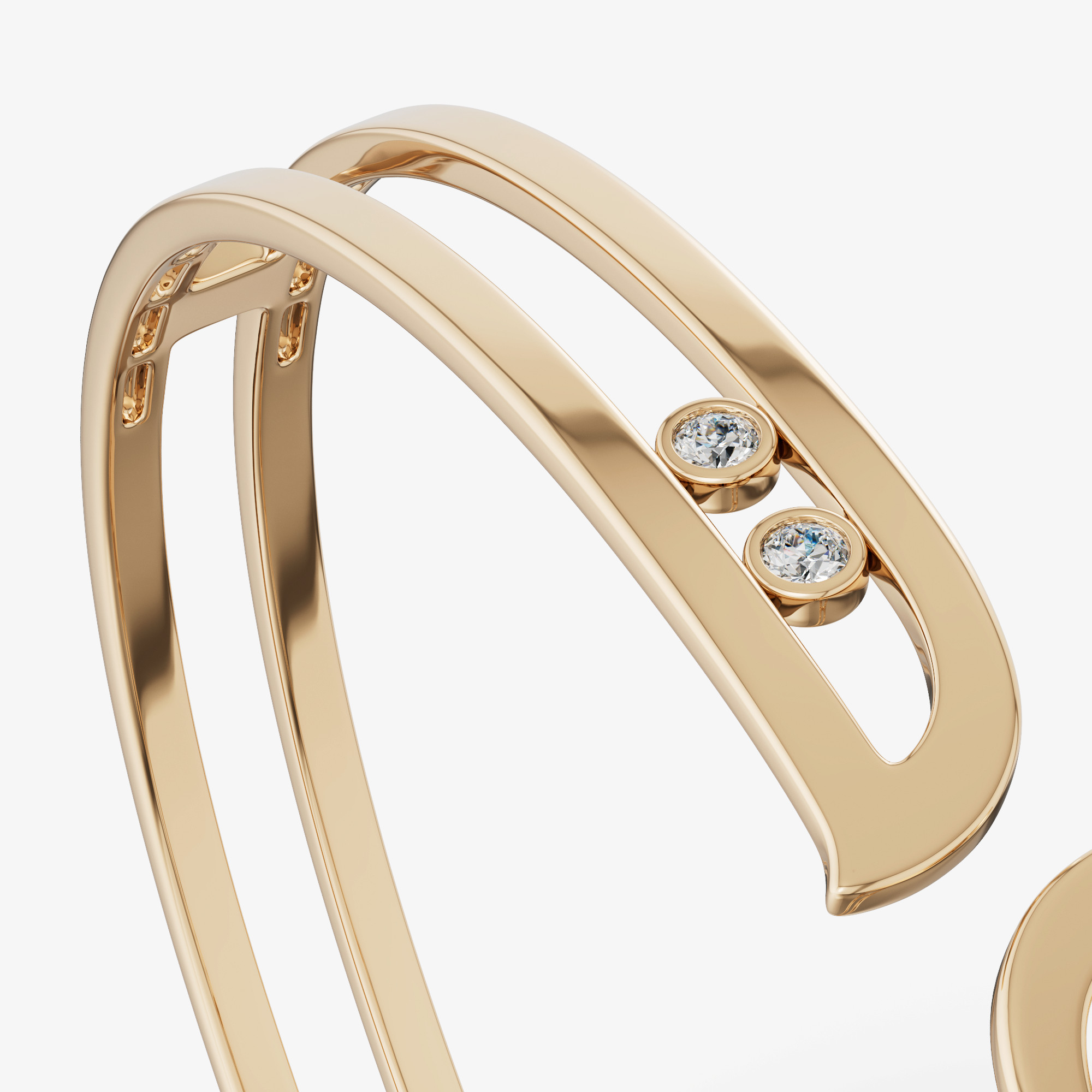 Brilliance 18k Yellow Gold And Diamond Bangle