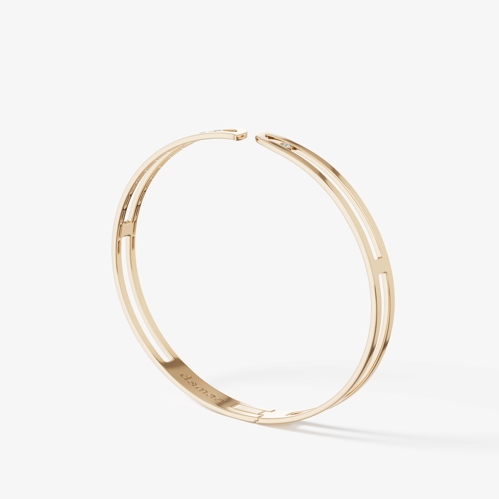 Brilliance 18k Yellow Gold And Diamond Bangle