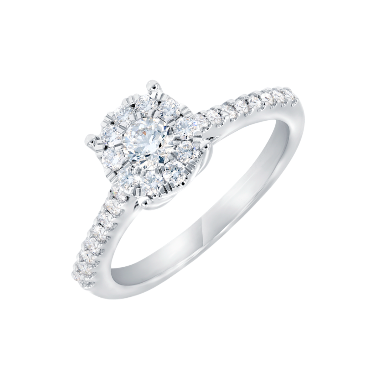 Timeless Diamond Ring in 18K White Gold