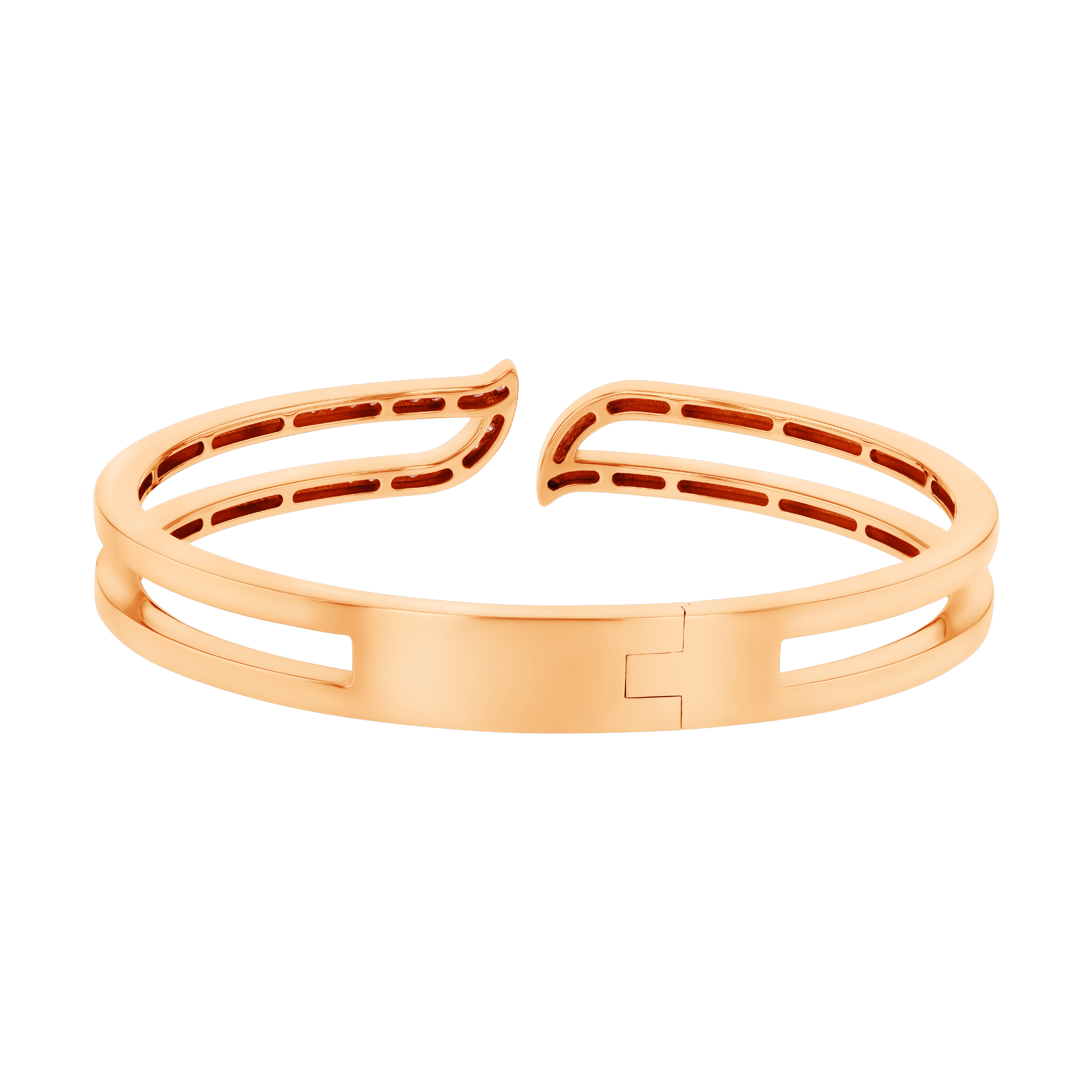 Eternal Half Paved Diamond Bangle In 18k Ronesixeight Gold