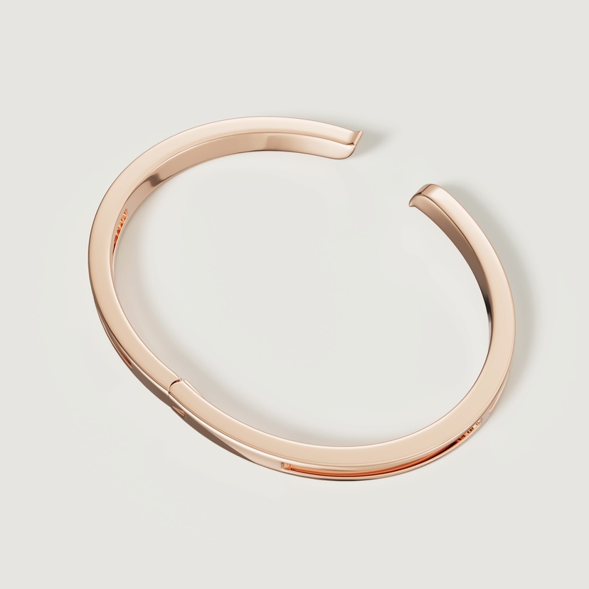 Mosaic 18k Rose Gold Mother Of Pearl Bangle