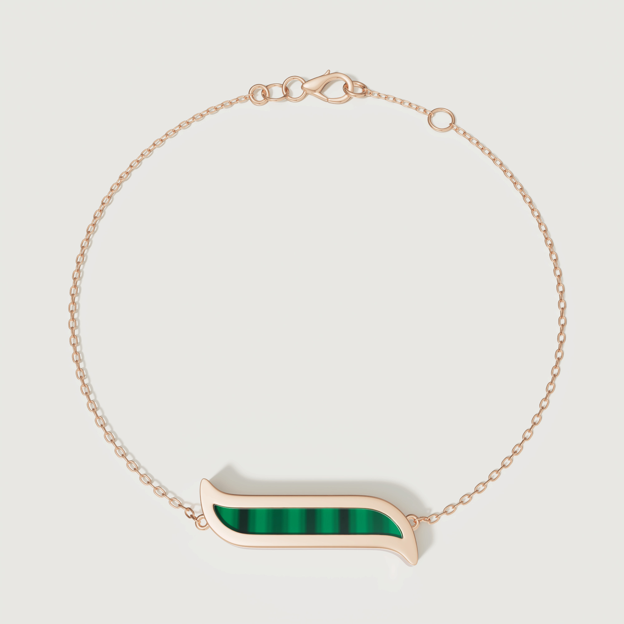 Mosaic Malachite Bracelet In 18k Rose Gold