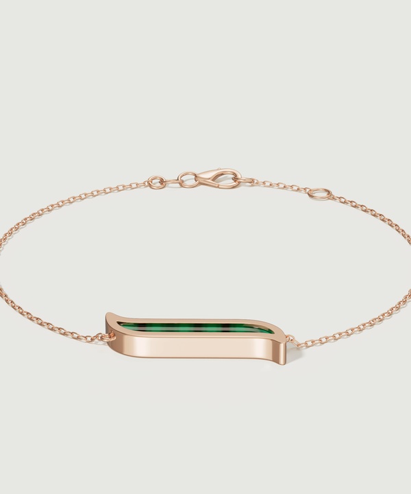 Mosaic Malachite Bracelet In 18K Rose Gold