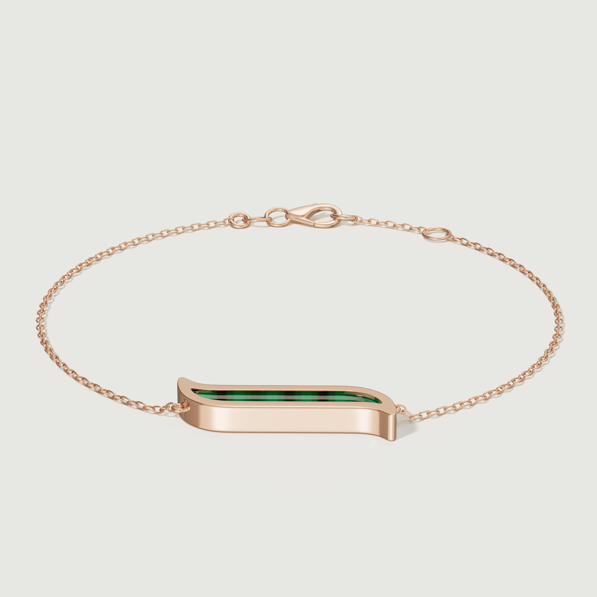 Mosaic Malachite Bracelet In 18k Rose Gold