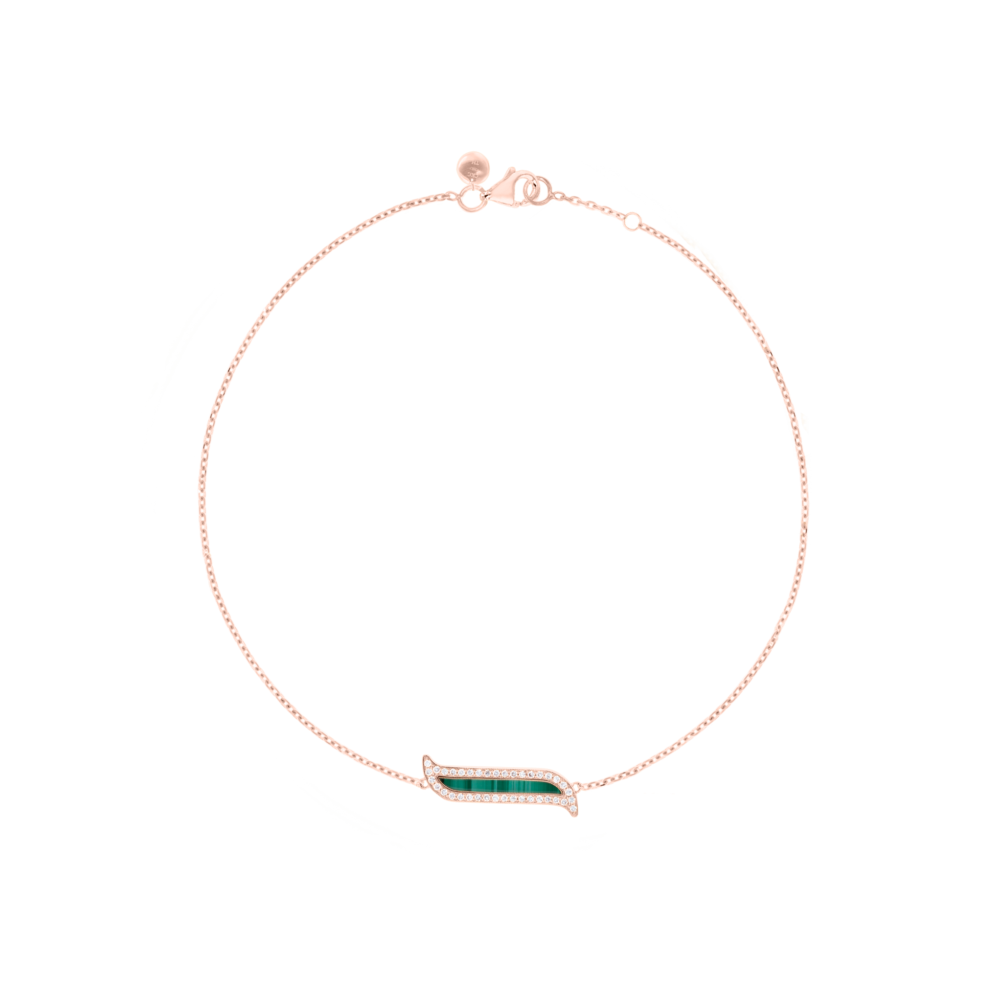 Mosaic Malachite & Diamond Bracelet In 18k Rose Gold
