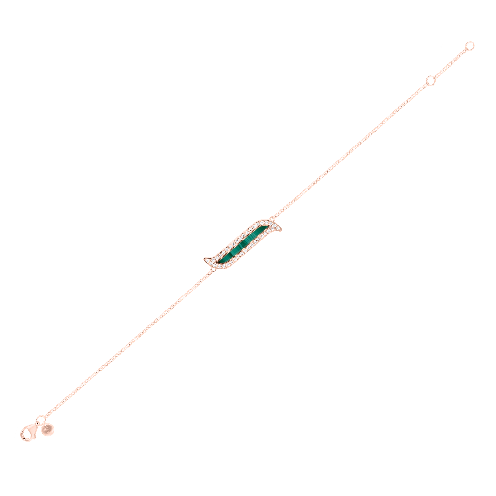 Mosaic Malachite & Diamond Bracelet In 18k Rose Gold