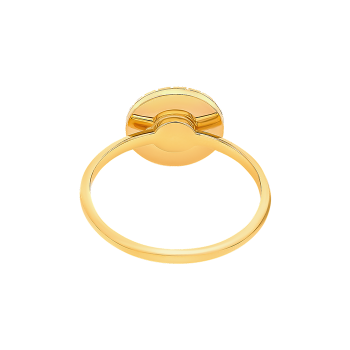 Athens 18K Yellow Gold Ring With Blue And White Mother Of Pearl