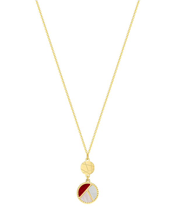 Barcelona Mother Of Pearl Reversible Necklace in 18K Yellow Gold