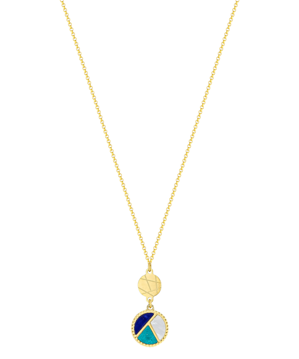 Barcelona Mother Of Pearl Reversible Necklace in 18K Yellow Gold