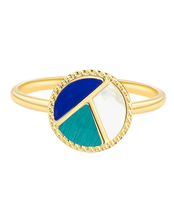 Barcelona Mother Of Pearl Ring in 18K Yellow Gold