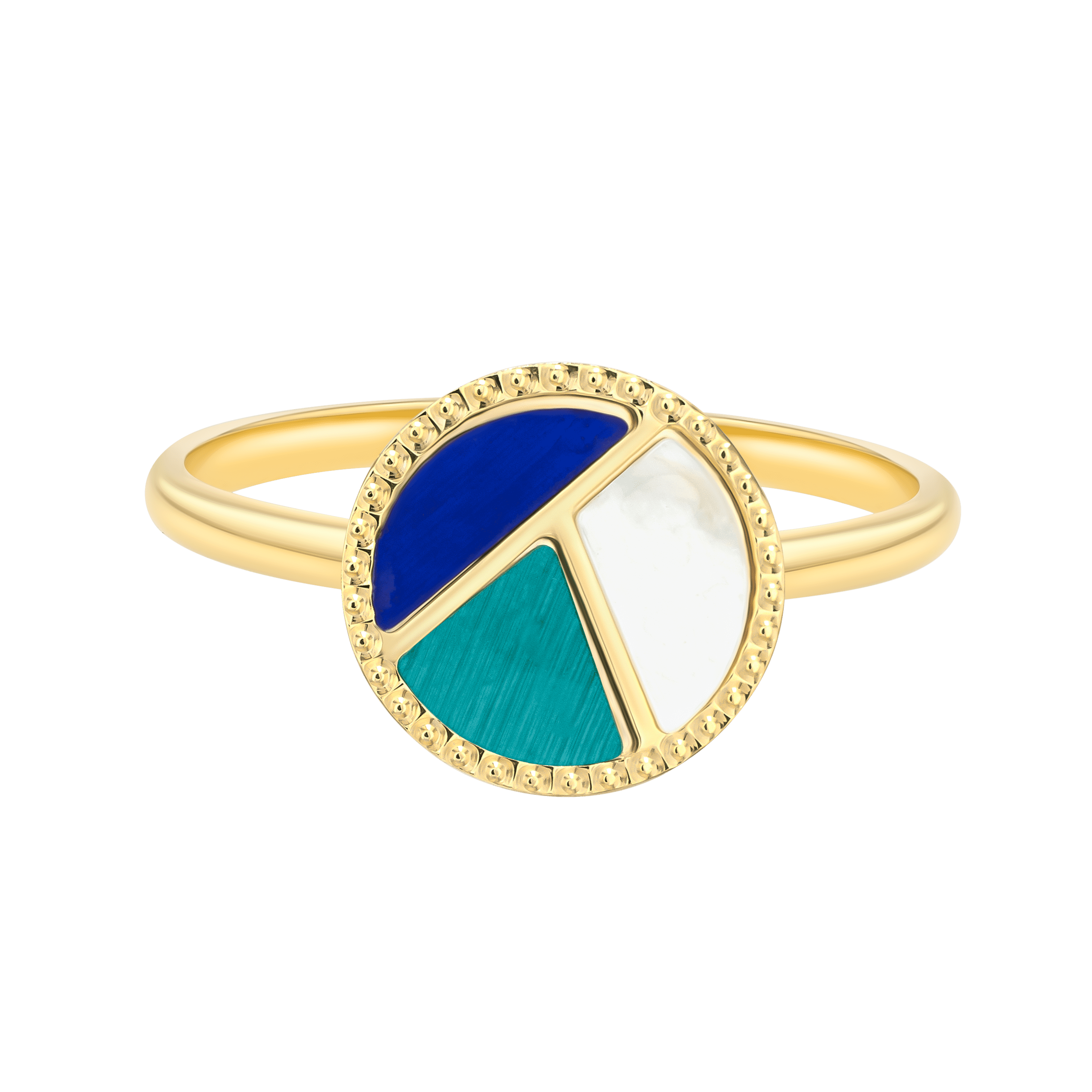 Barcelona 18K Yellow Gold And Coloured Mother Of Pearl Ring