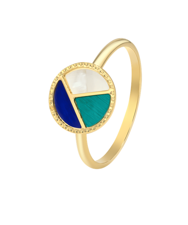 Barcelona Mother Of Pearl Ring in 18K Yellow Gold