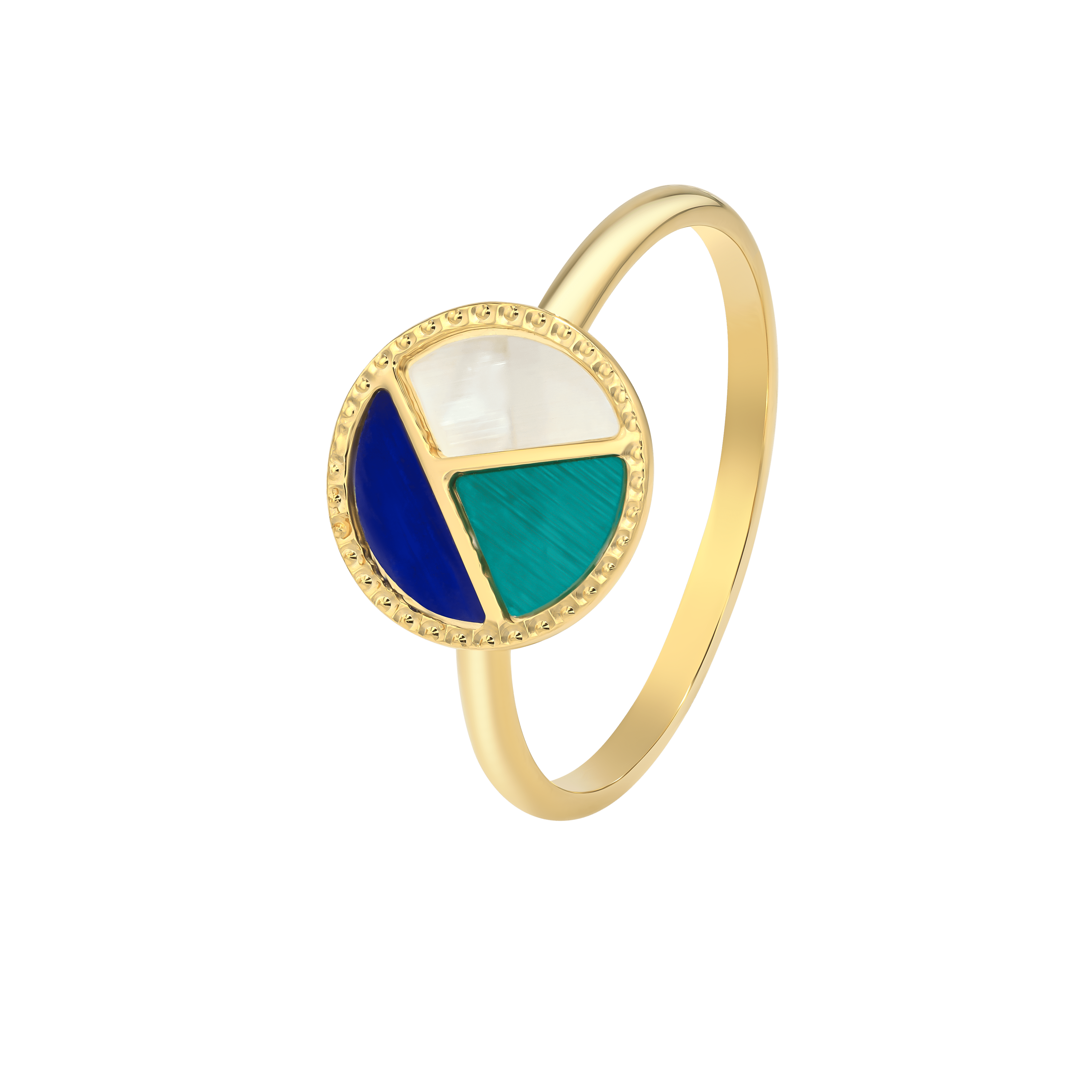 Barcelona 18K Yellow Gold And Coloured Mother Of Pearl Ring