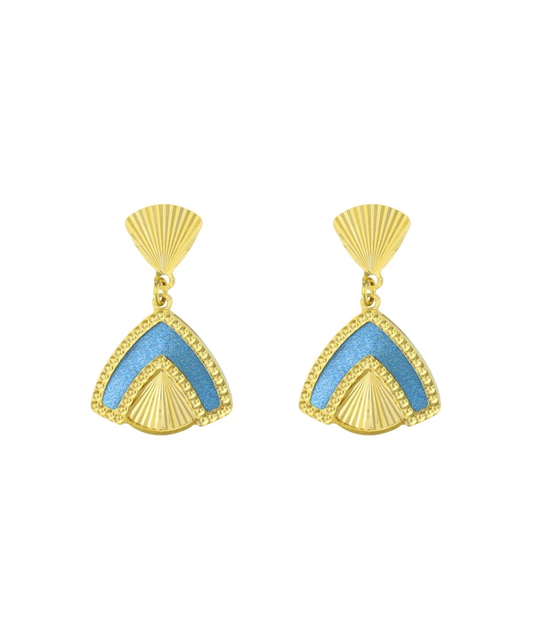 Cairo Coloured Mother Of Pearl Drop Earrings In 18k Yellow Gold