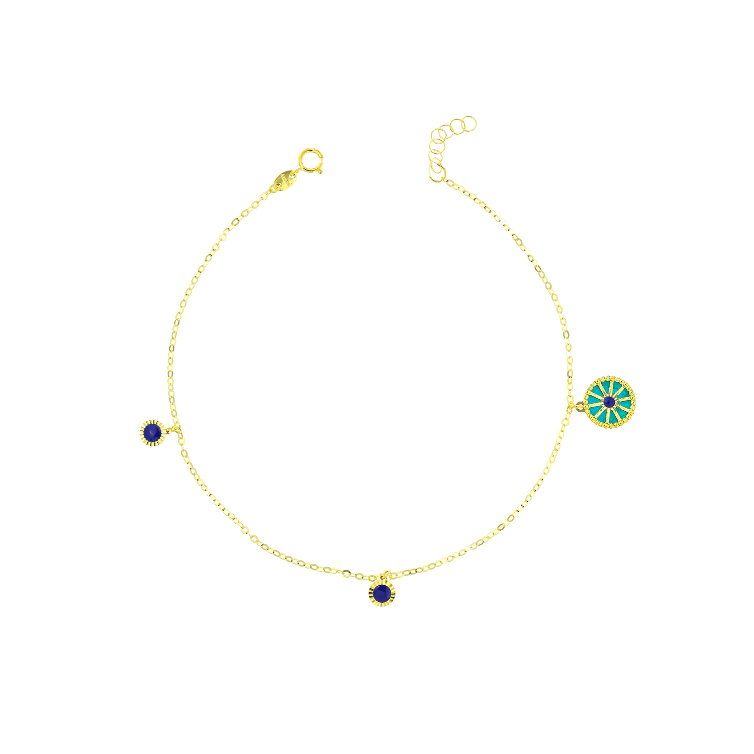Dubai 18k Yellow Gold Mother Of Pearl Anklet