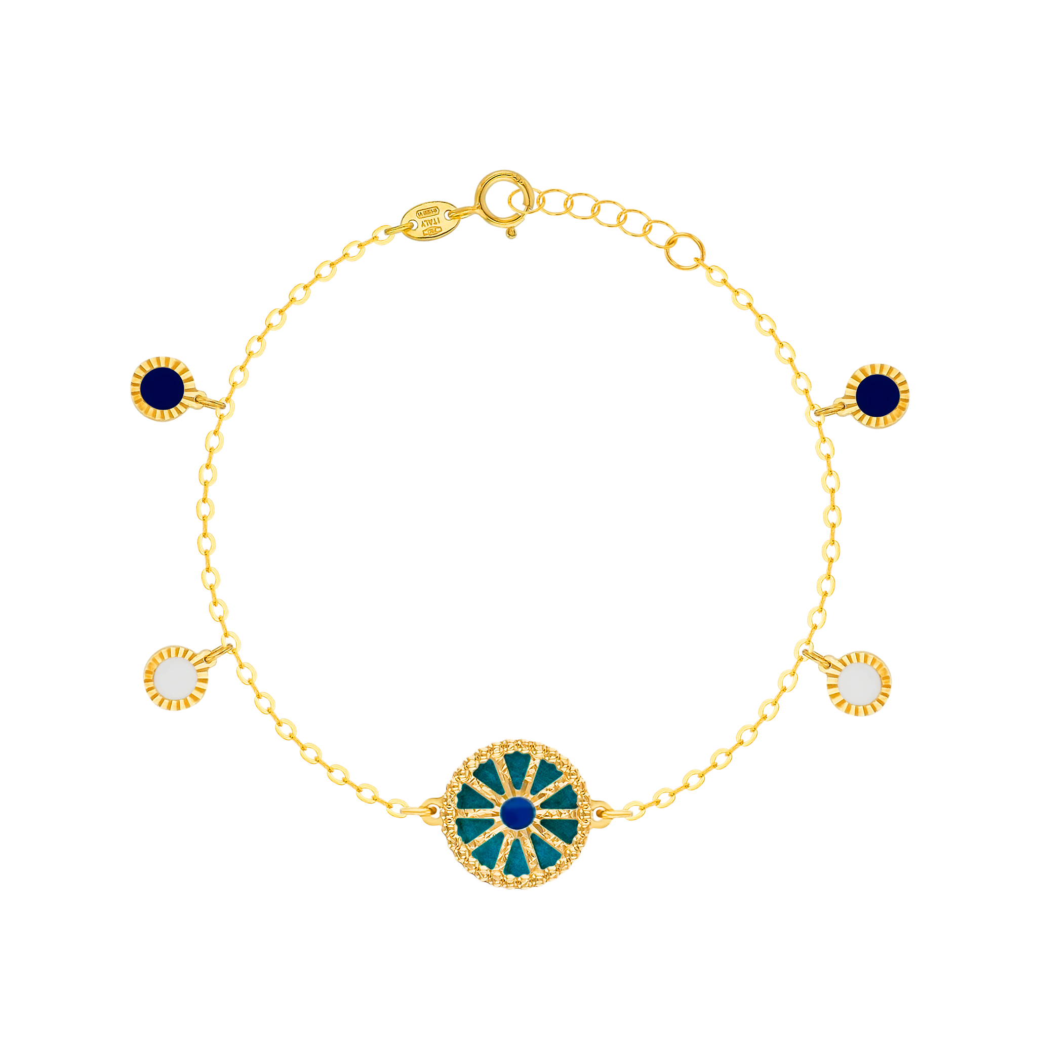 Dubai Mother Of Pearl Reversible Bracelet in 18K Yellow Gold