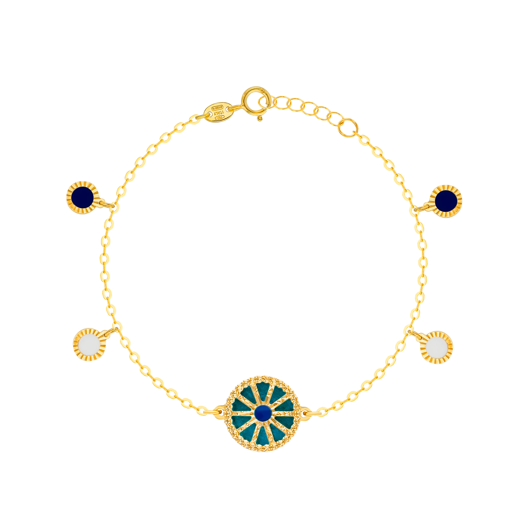 Dubai 18k Yellow Gold Mother Of Pearl Bracelet