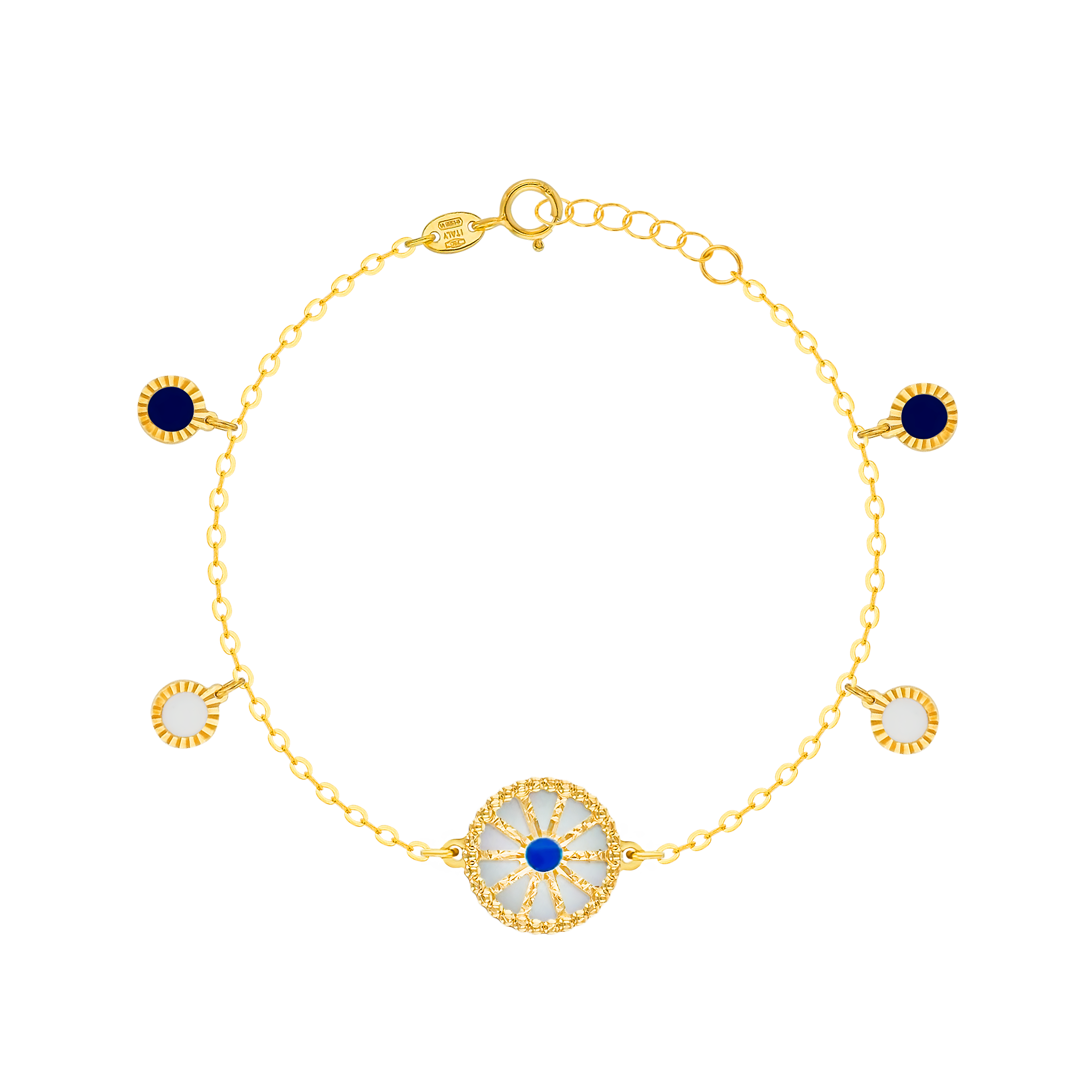 Dubai 18k Yellow Gold Mother Of Pearl Bracelet