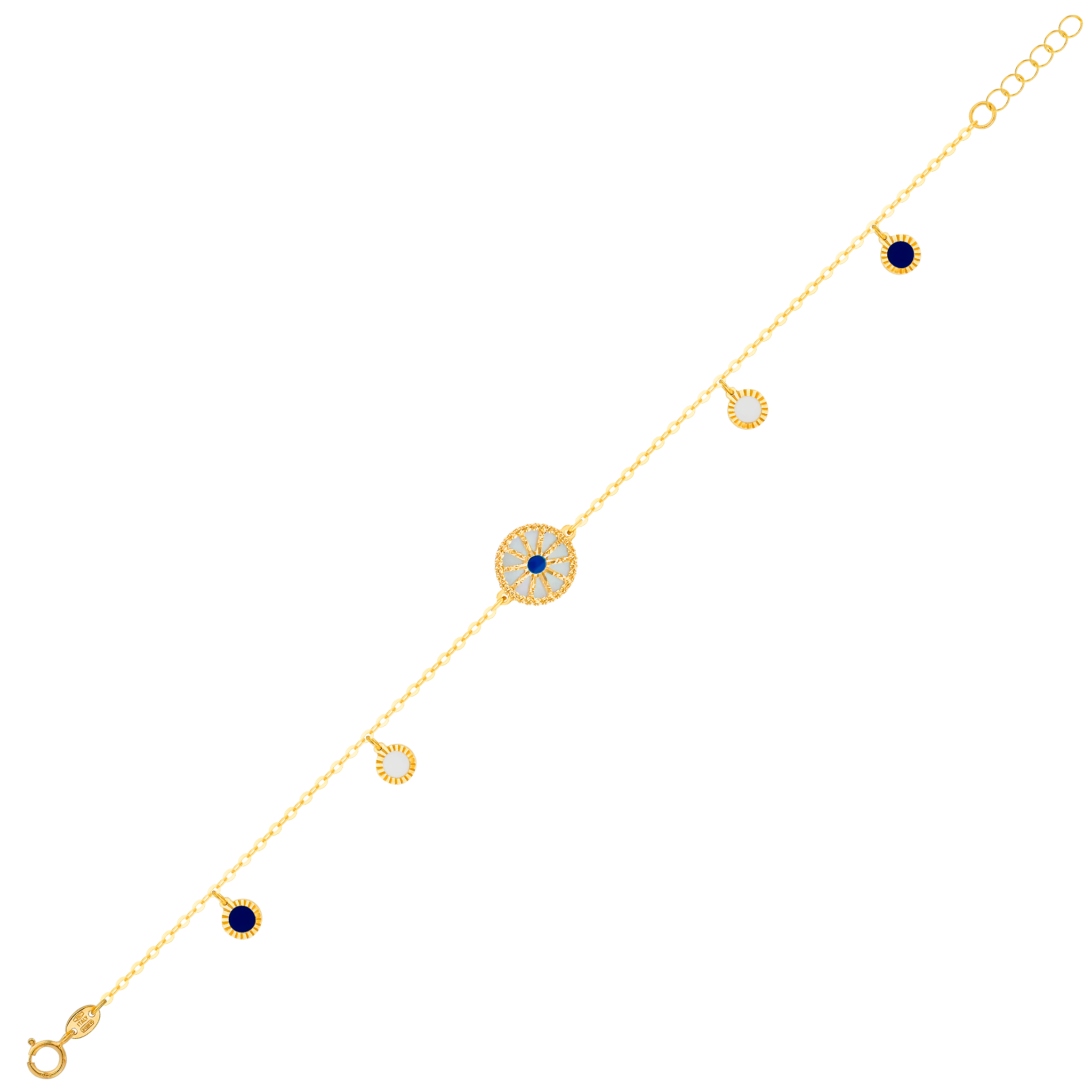 Dubai 18k Yellow Gold Mother Of Pearl Bracelet