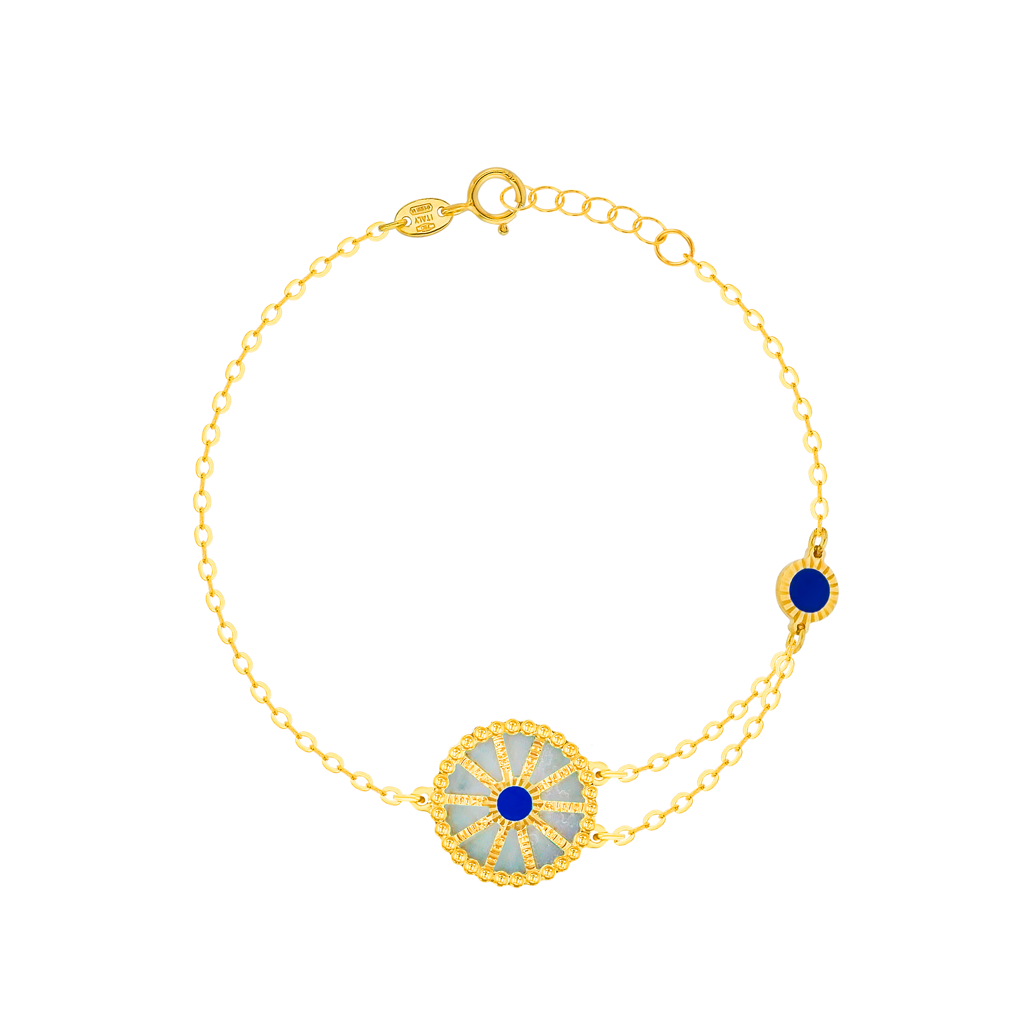 Dubai Mother Of Pearl Reversible Bracelet in 18K Yellow Gold