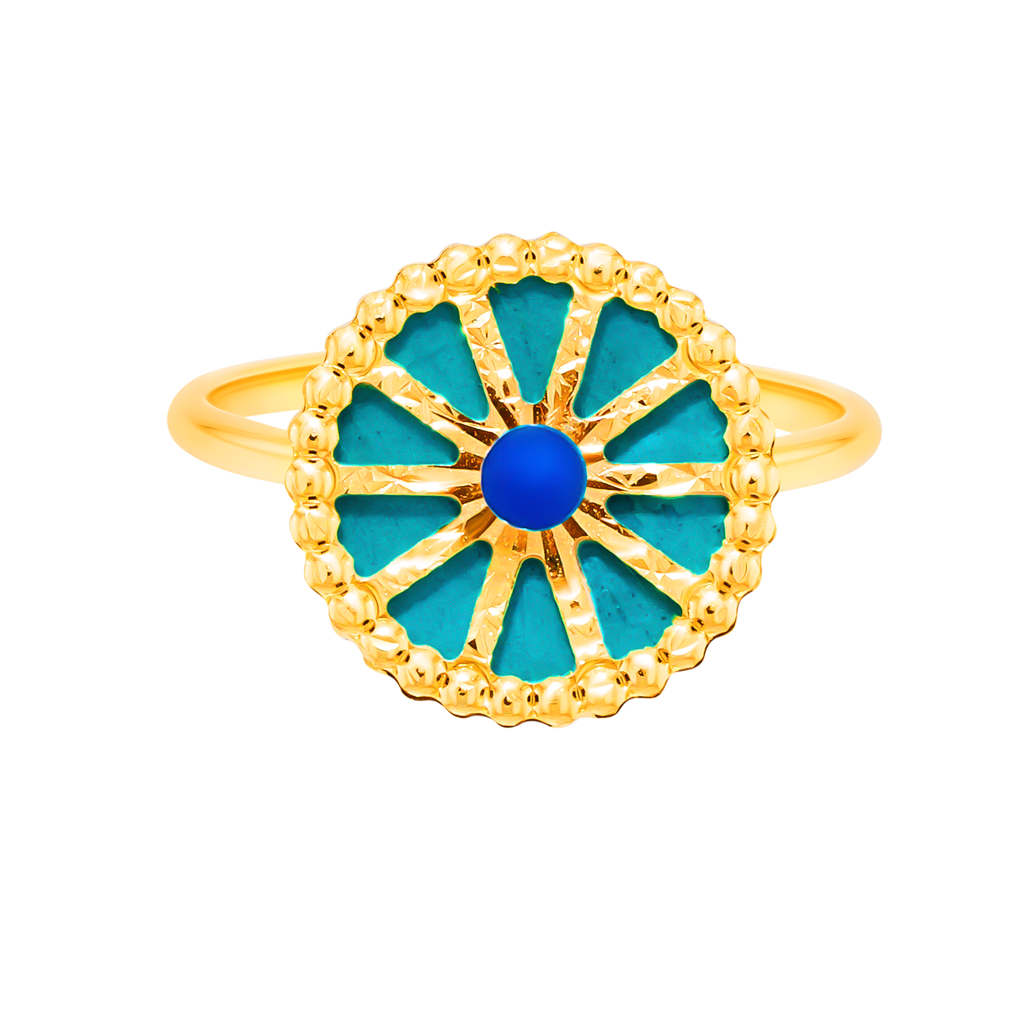 خاتم أم اللؤلؤ من دبي من الذهب الأصفر عيار 18 عيار