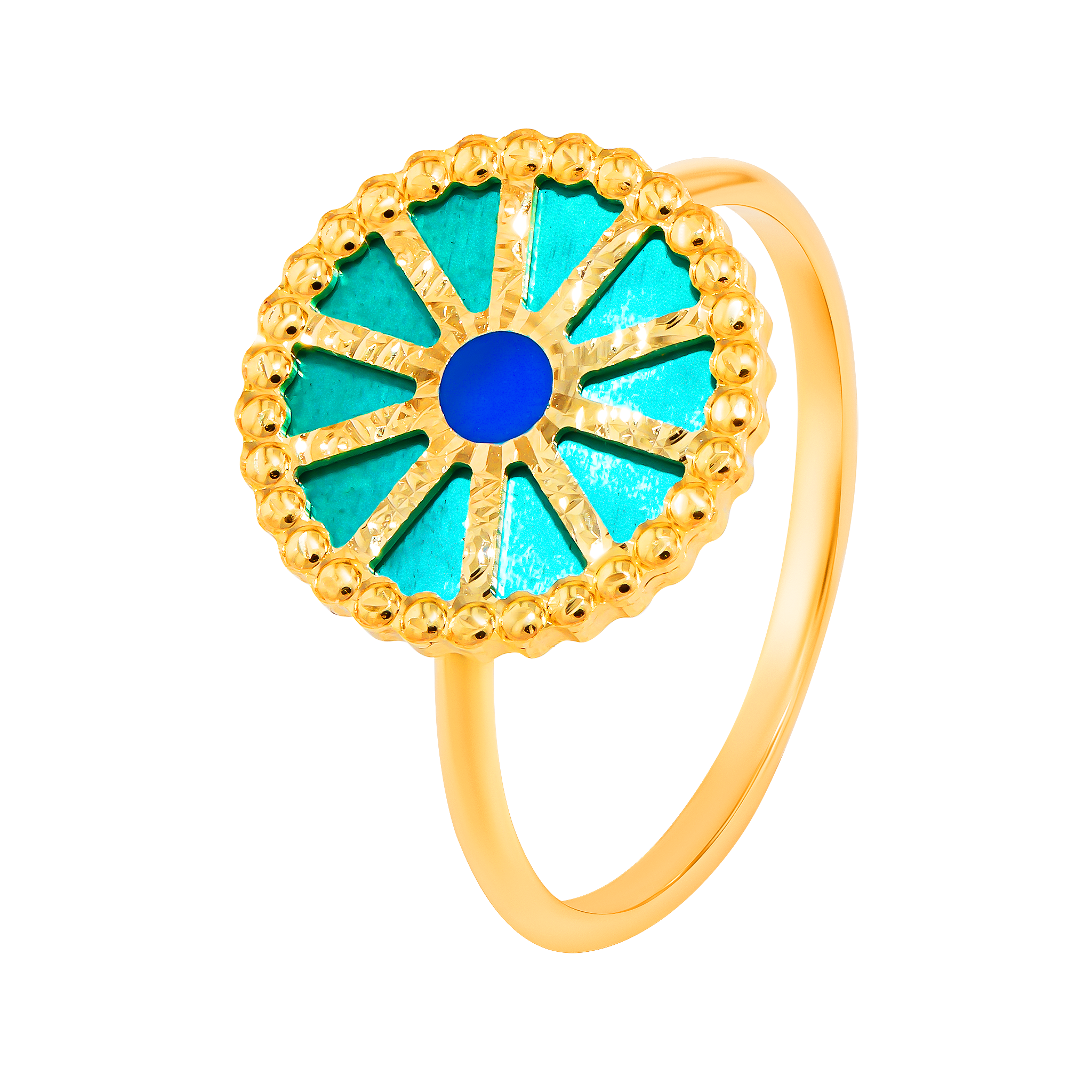Dubai 18k Yellow Gold Mother Of Pearl Ring