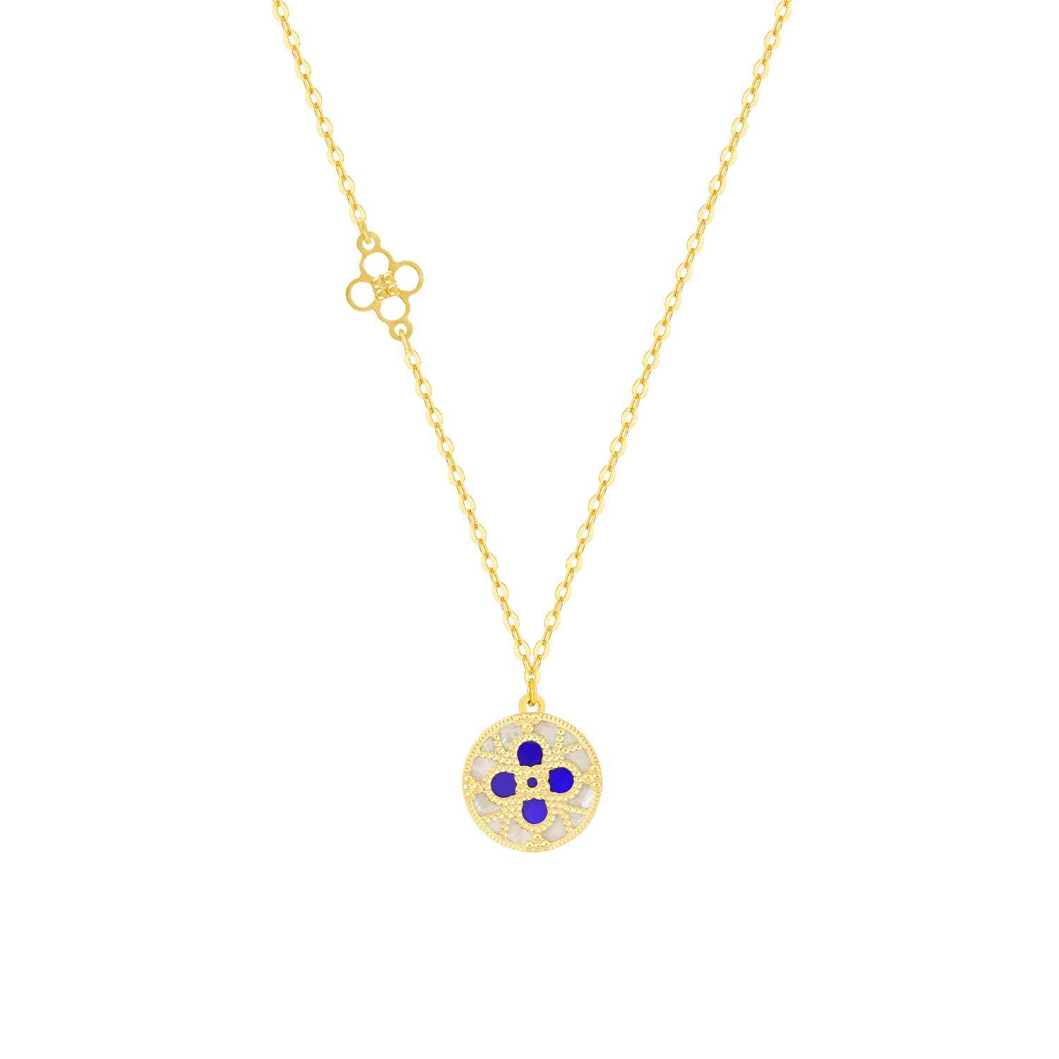 Istanbul 18k Yellow Gold Necklace With Mother Of Pearl