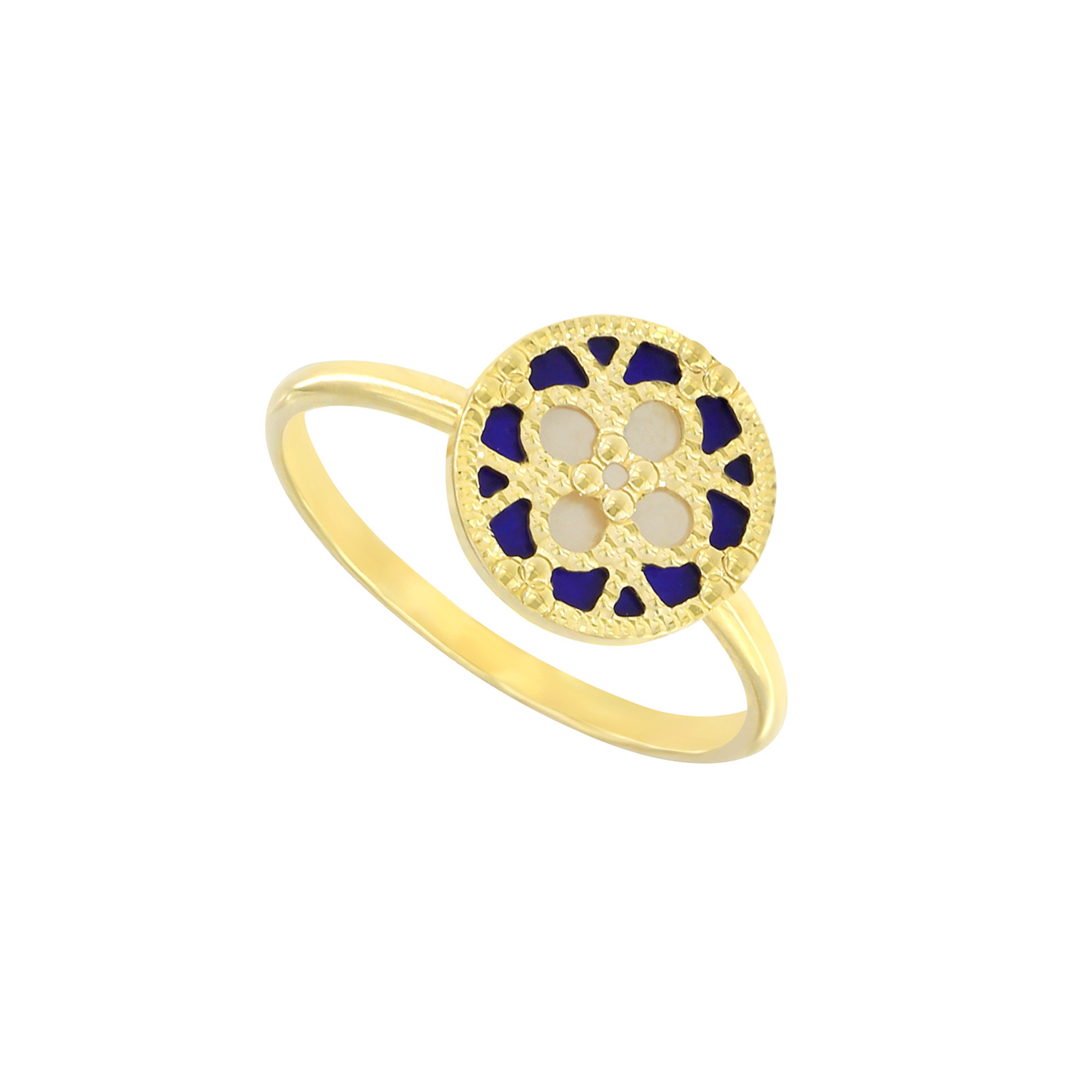 Istanbul 18k Yellow Gold Ring With Mother Of Pearl