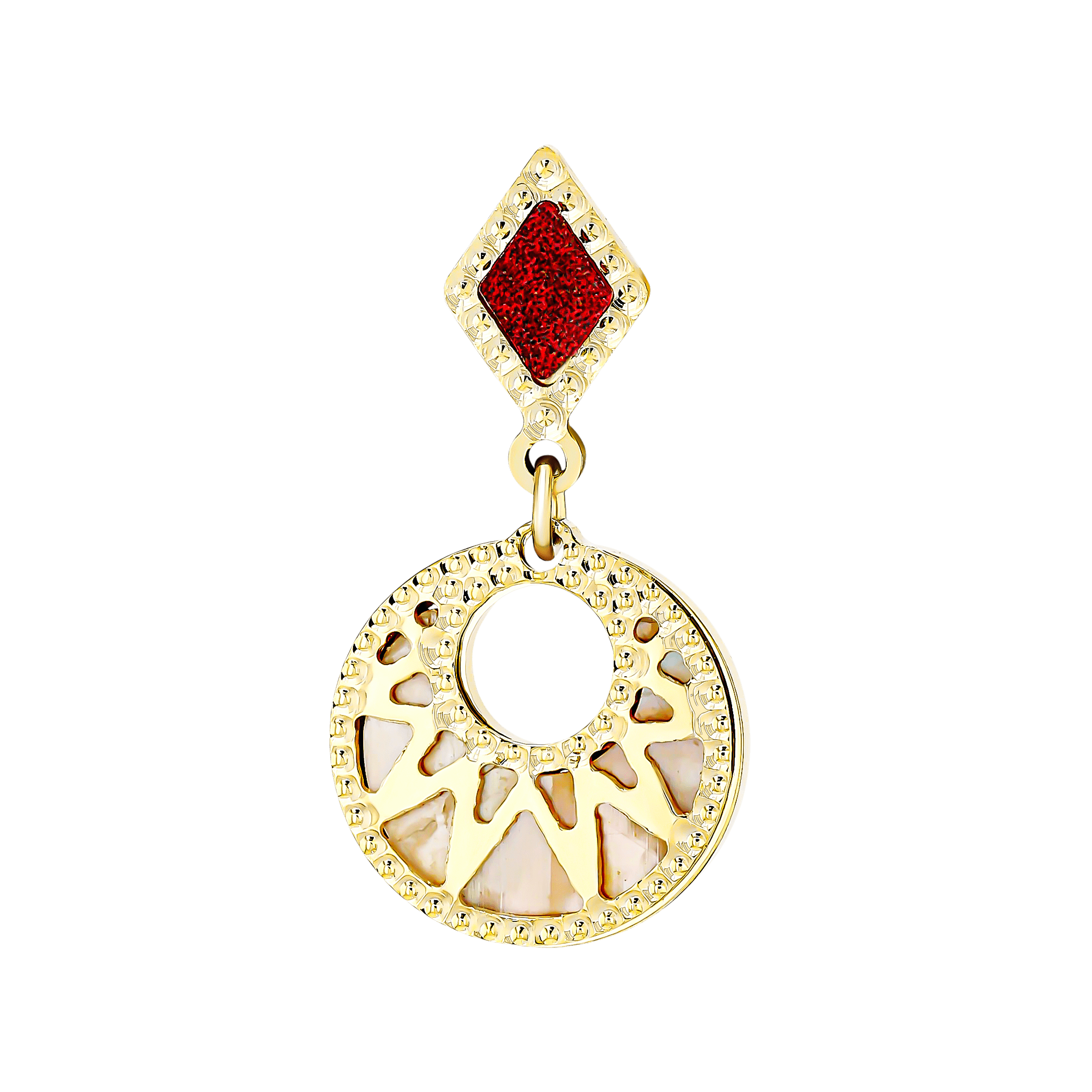 Maasai 18K Gold Mother Of Pearl Earrings