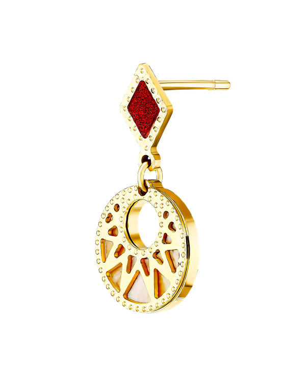 Maasai 18k Gold Mother Of Pearl Earrings