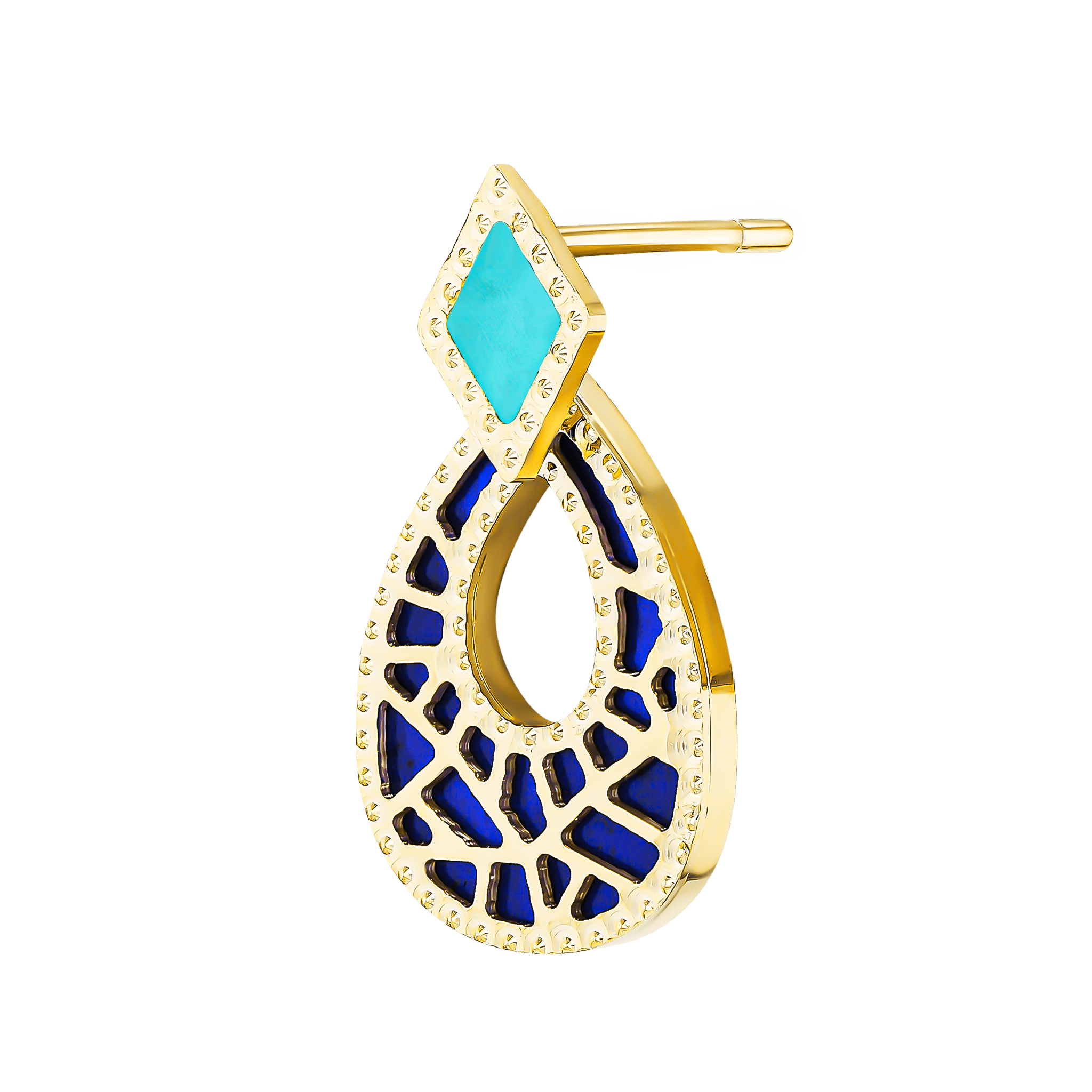 Maasai 18k Gold Mother Of Pearl Earrings