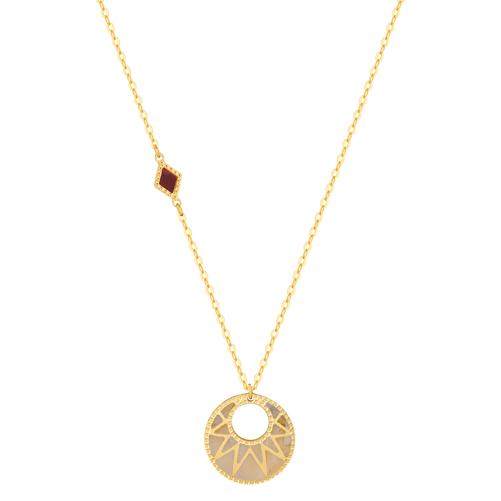 Maasai 18K Gold Mother Of Pearl Necklace