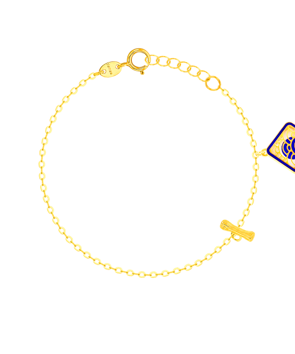 Tokyo Rhombus Charm Two Faced Single T Bar Anklet